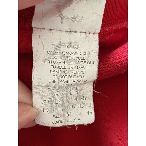 VTG Links Christmas‎ Shirt Women M Red Y2K 90s Cottagecore Holiday Wintercore - Picture 7 of 11